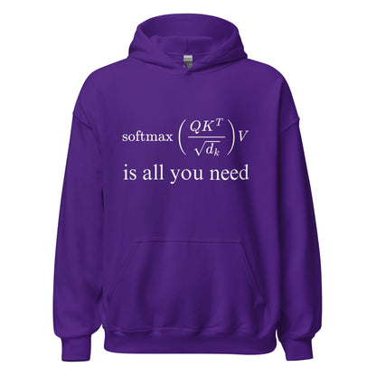 Image of the Attention is All You Need Hoodie (unisex) Purple / S.