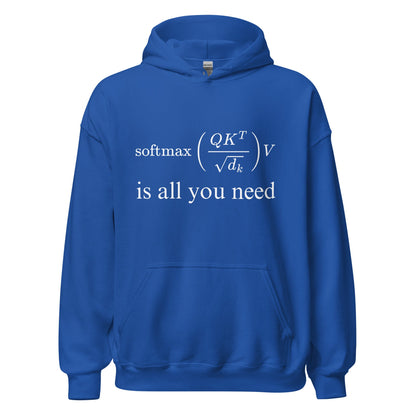 Image of the Attention is All You Need Hoodie (unisex) Royal / M.