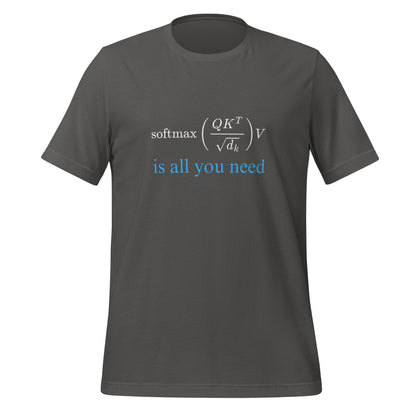 Mockup image of the Attention is All You Need in Blue T-Shirt (unisex) Asphalt / M.