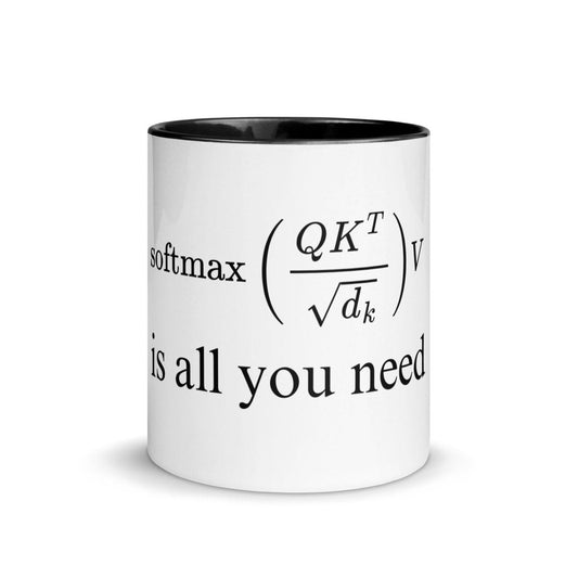 Image of the Attention is All You Need Mug with Color Inside Black / 11 oz.