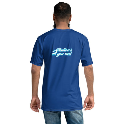 Product mockup photo of the Attention is all you need Neon T Shirt (men).