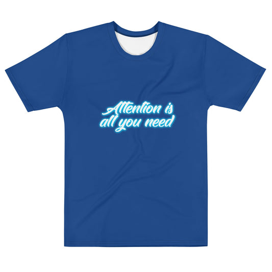 Product mockup photo of the Attention is all you need Neon T Shirt (men) M.