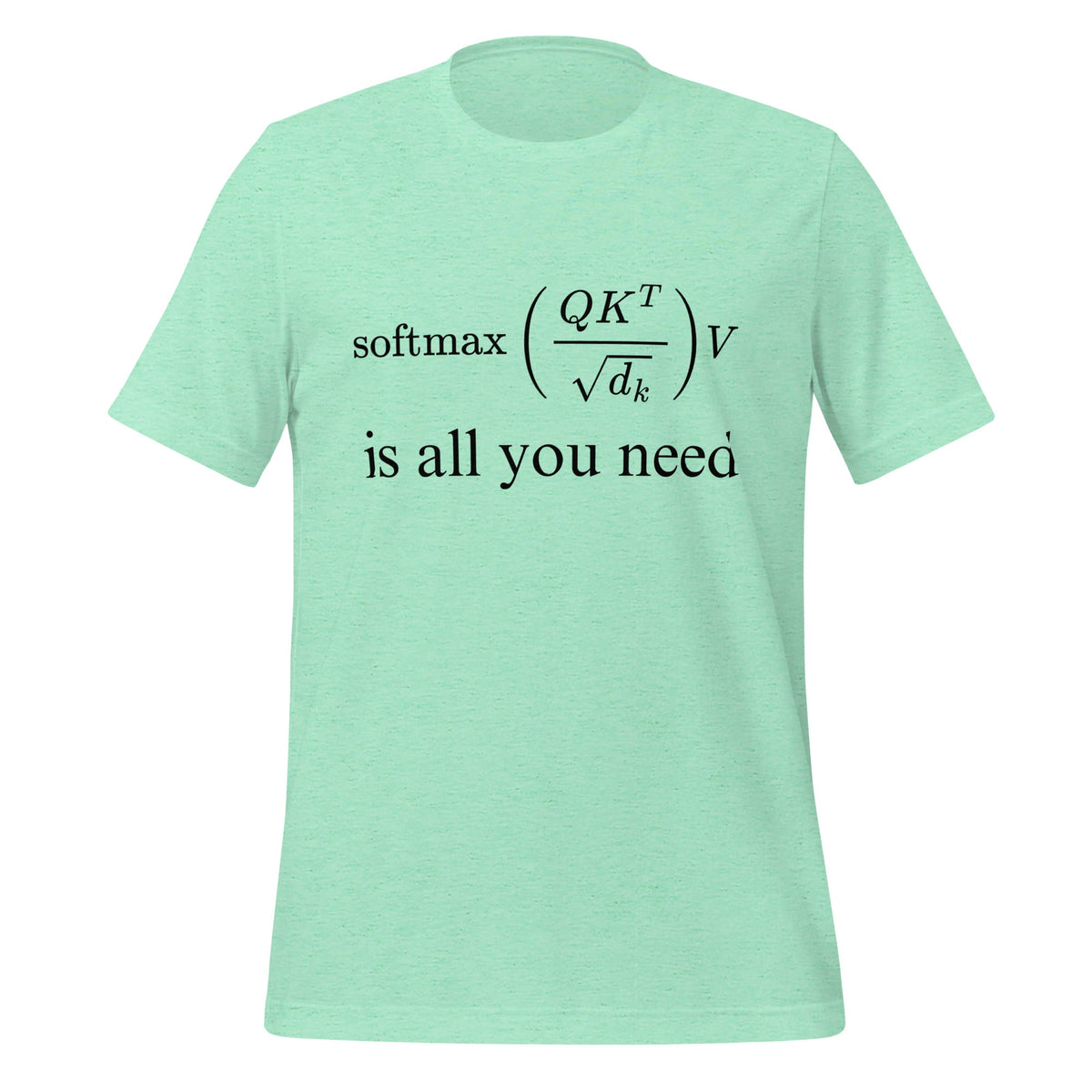 Image of the Attention is All You Need T-Shirt 2 (unisex) Heather Mint / M.