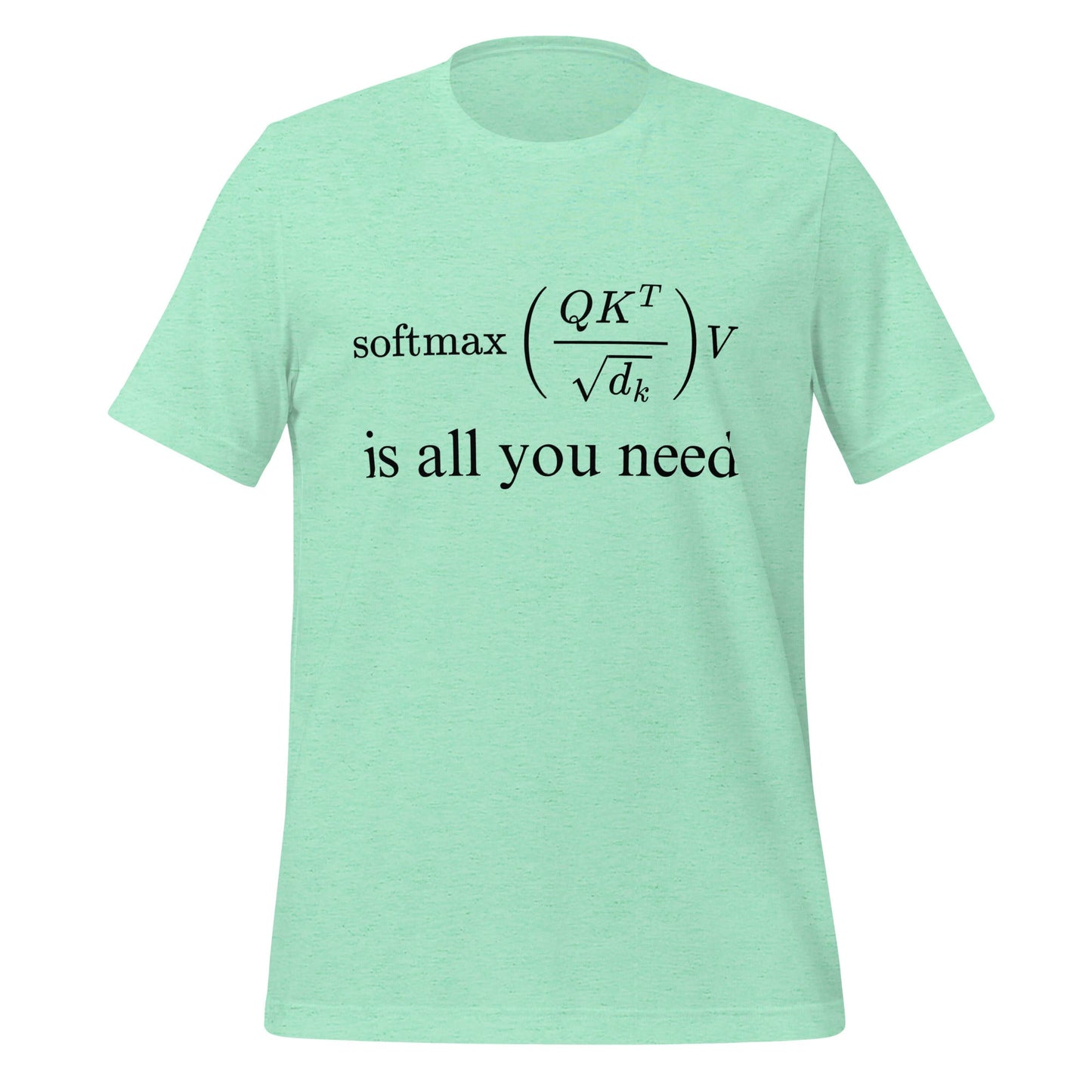 Image of the Attention is All You Need T-Shirt 2 (unisex) Heather Mint / M.