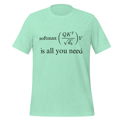 Image of the Attention is All You Need T-Shirt 2 (unisex) Heather Mint / M.