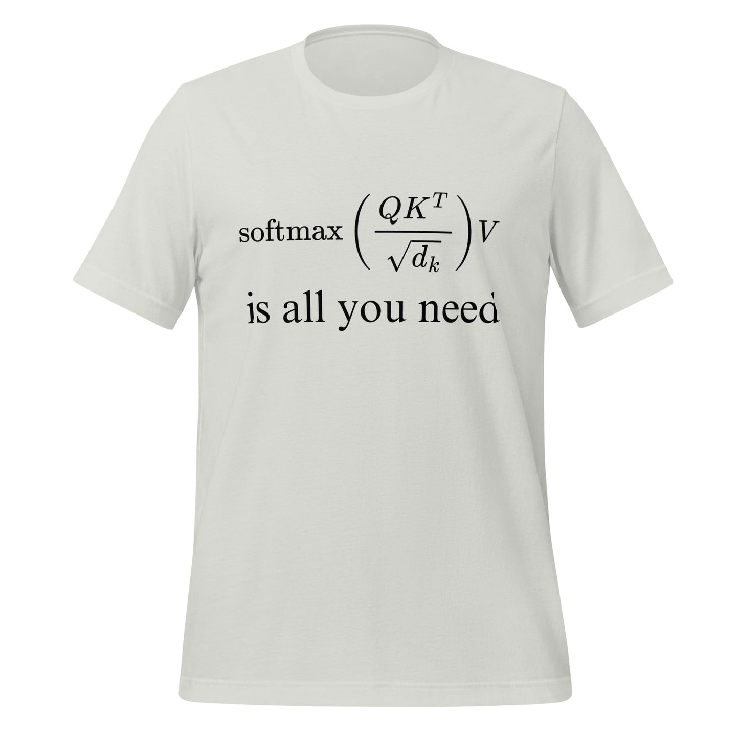 Image of the Attention is All You Need T-Shirt 2 (unisex) Silver / M.