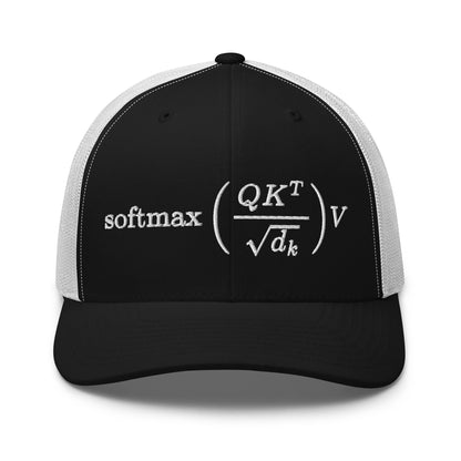 Image of the Attention is All You Need Trucker Cap Black/ White.