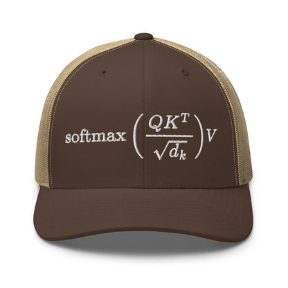 Image of the Attention is All You Need Trucker Cap Brown/ Khaki.