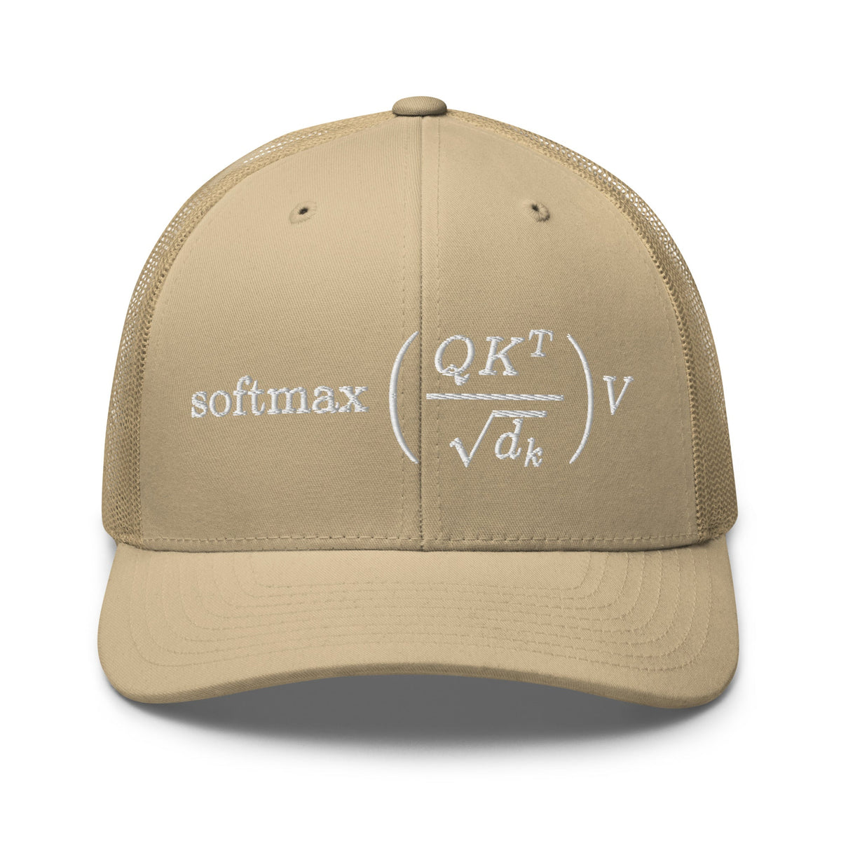 Image of the Attention is All You Need Trucker Cap Khaki.