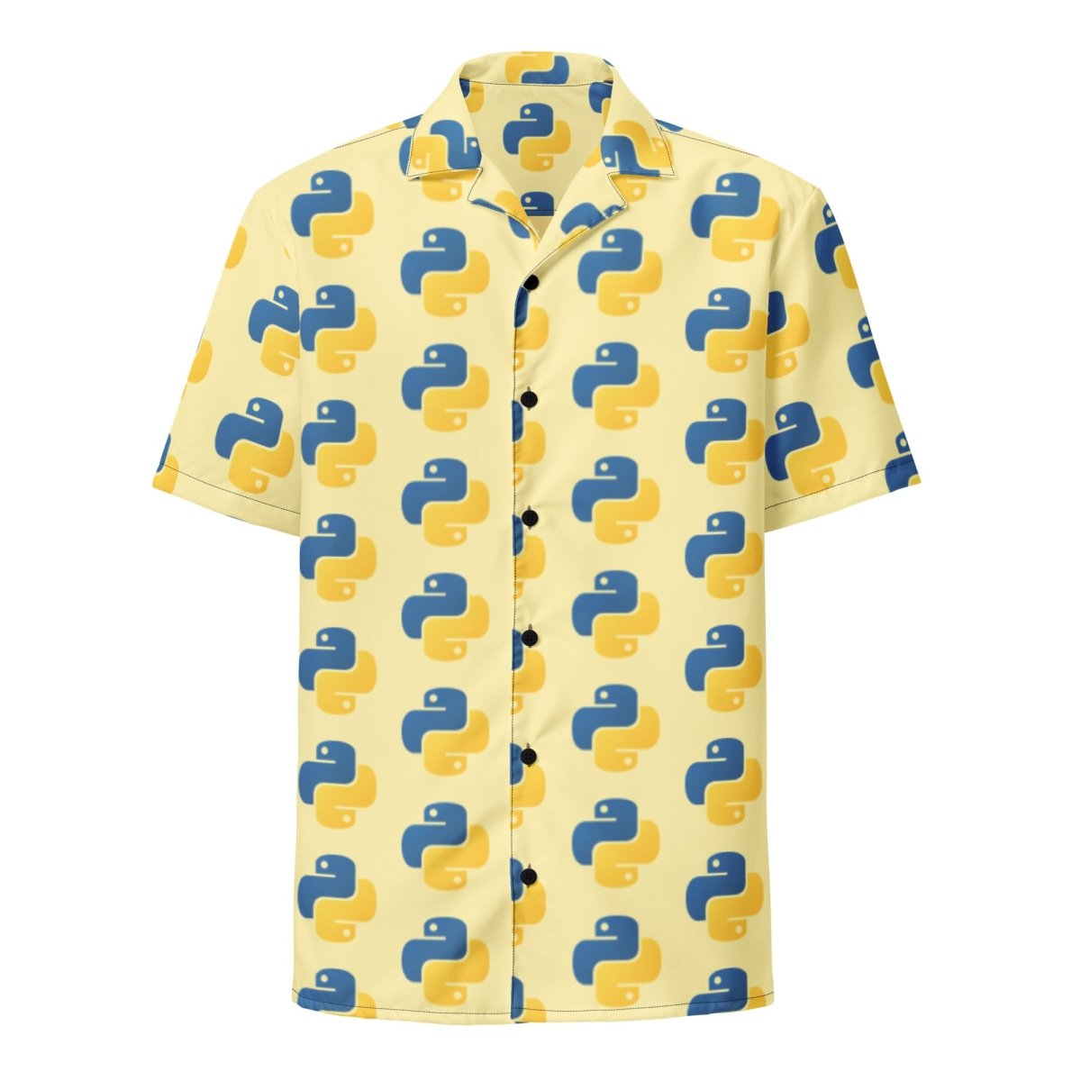 Image of the Banana Python Icon Button Shirt (unisex) M / Yellow/Blue.