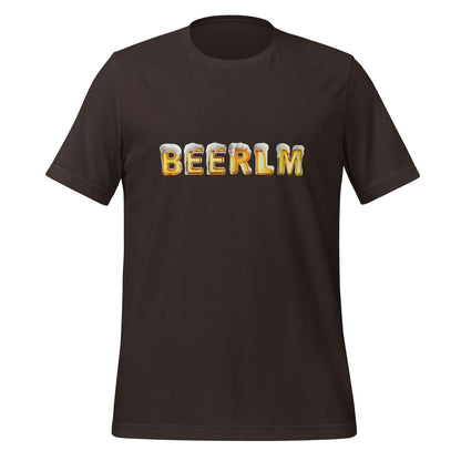 Product mockup photo of the BeerLM Beer Language Model T Shirt (unisex) Brown / M.