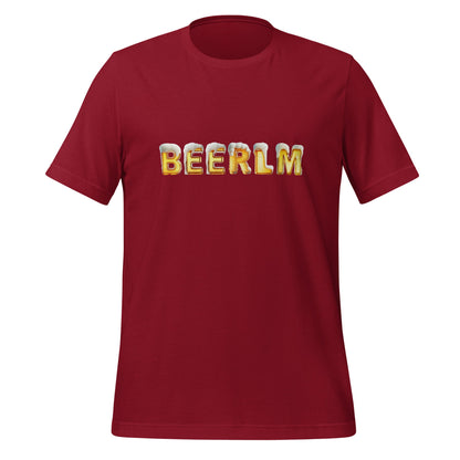 Product mockup photo of the BeerLM Beer Language Model T Shirt (unisex) Cardinal / M.
