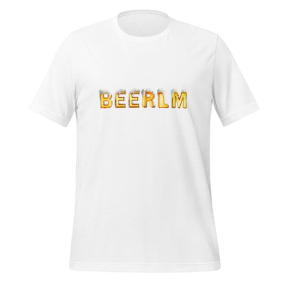 Product mockup photo of the BeerLM Beer Language Model T Shirt (unisex) White / M.