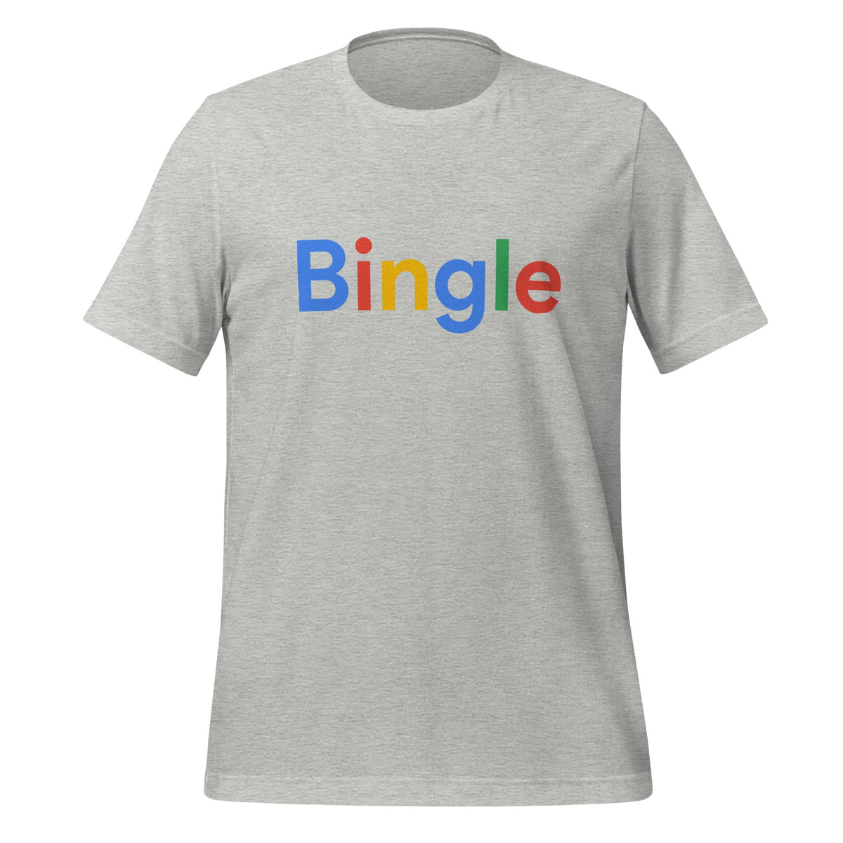 Product mockup photo of the Bingle Search Logo T Shirt (unisex) Athletic Heather / M.