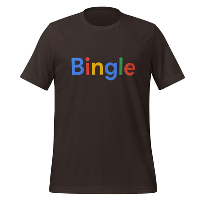 Product mockup photo of the Bingle Search Logo T Shirt (unisex) Brown / M.