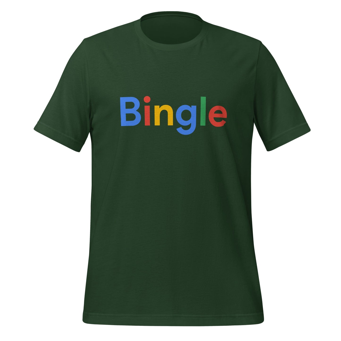 Product mockup photo of the Bingle Search Logo T Shirt (unisex) Forest / M.
