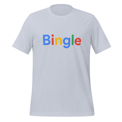 Product mockup photo of the Bingle Search Logo T Shirt (unisex) Light Blue / M.