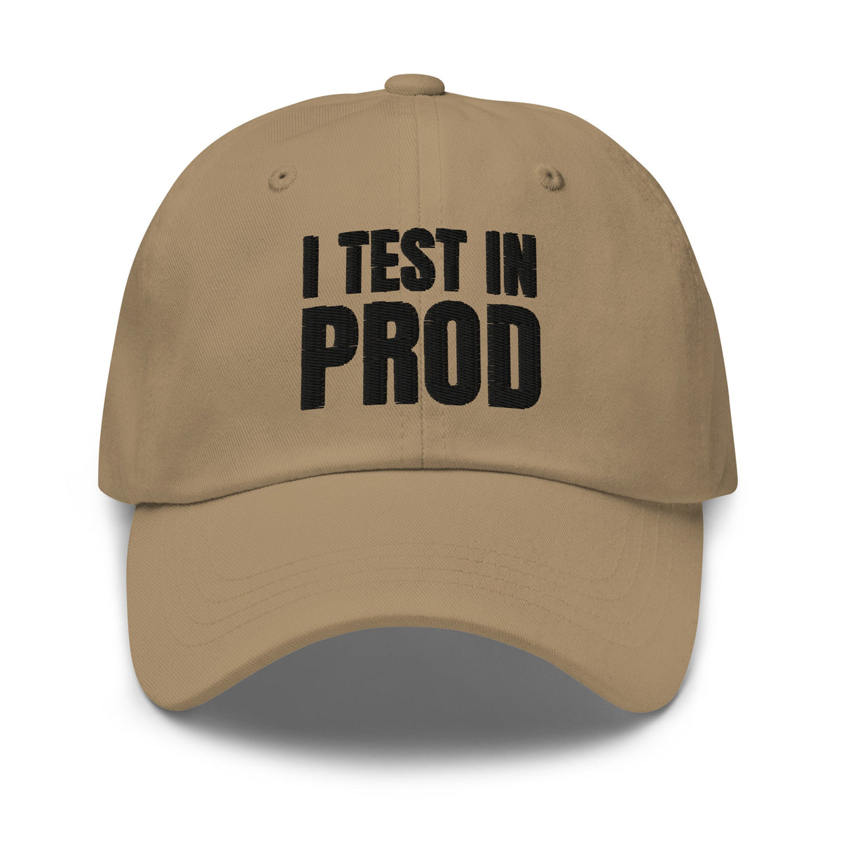 Image of the Black I Test in Prod Cap Khaki.