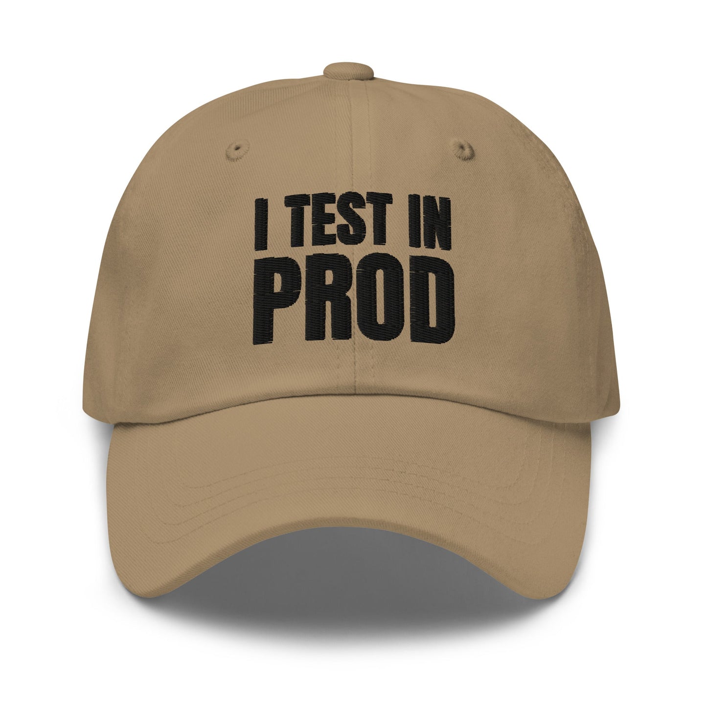 Image of the Black I Test in Prod Cap Khaki.