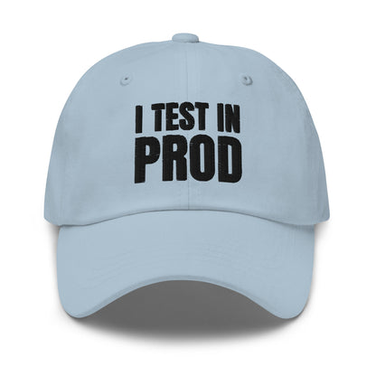 Image of the Black I Test in Prod Cap Light Blue.