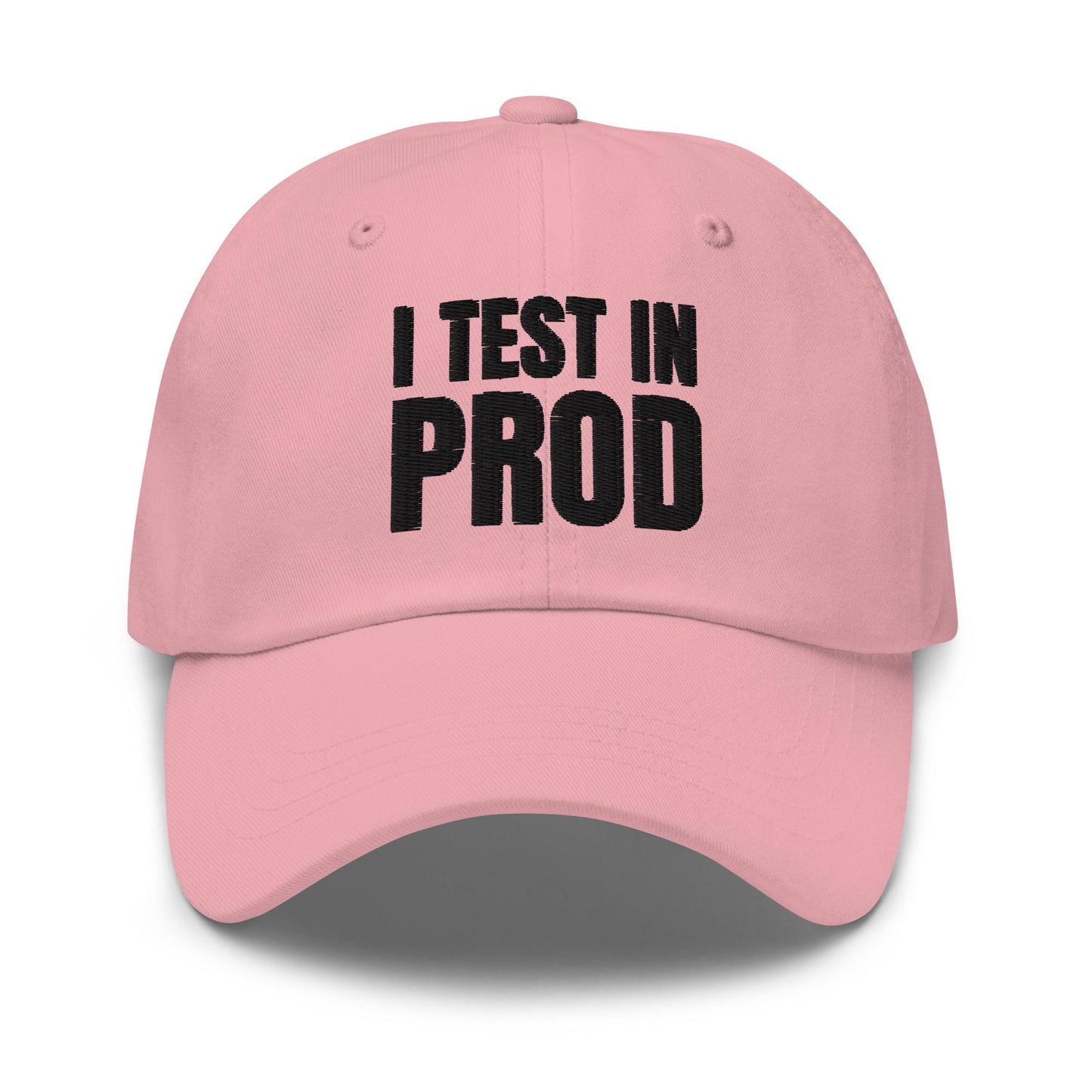 Image of the Black I Test in Prod Cap Pink.
