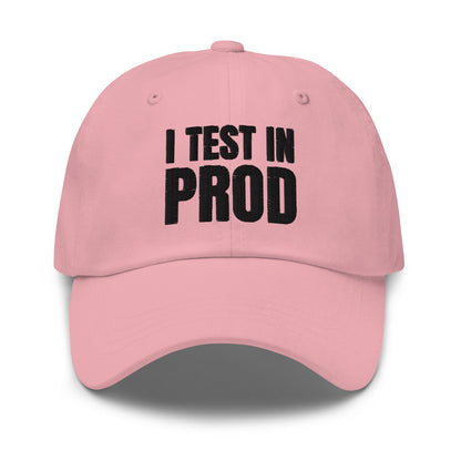 Image of the Black I Test in Prod Cap Pink.