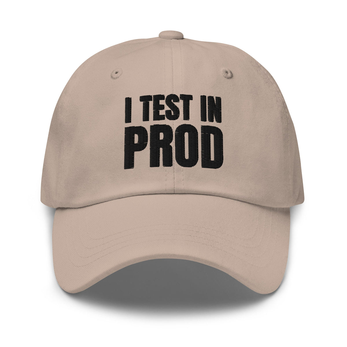 Image of the Black I Test in Prod Cap Stone.