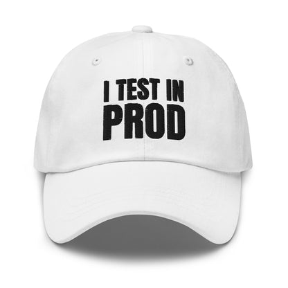 Image of the Black I Test in Prod Cap White.