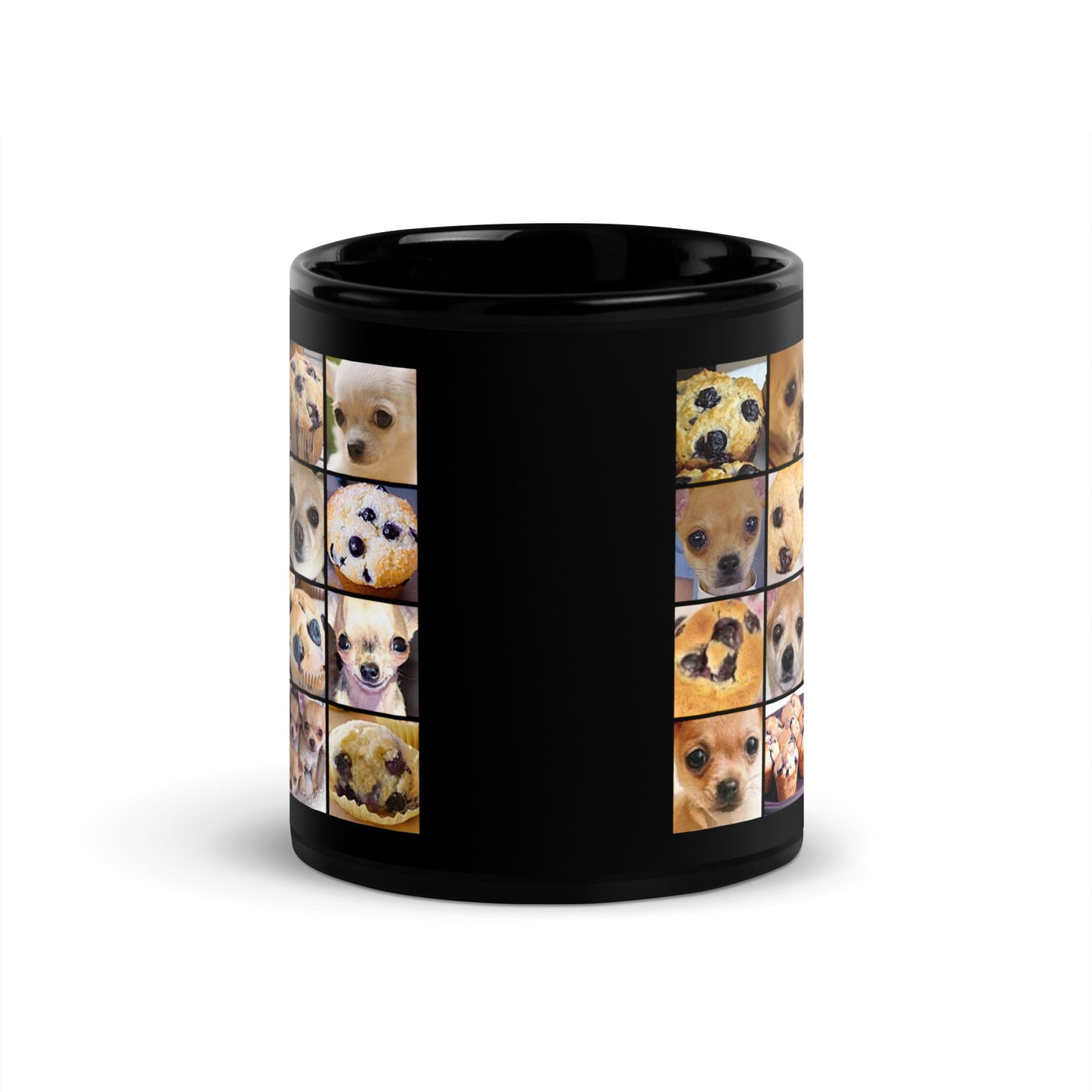 Image of the Black Is it a Blueberry Muffin or is it a Chihuahua? Mug.