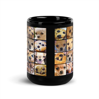 Image of the Black Is it a Blueberry Muffin or is it a Chihuahua? Mug.