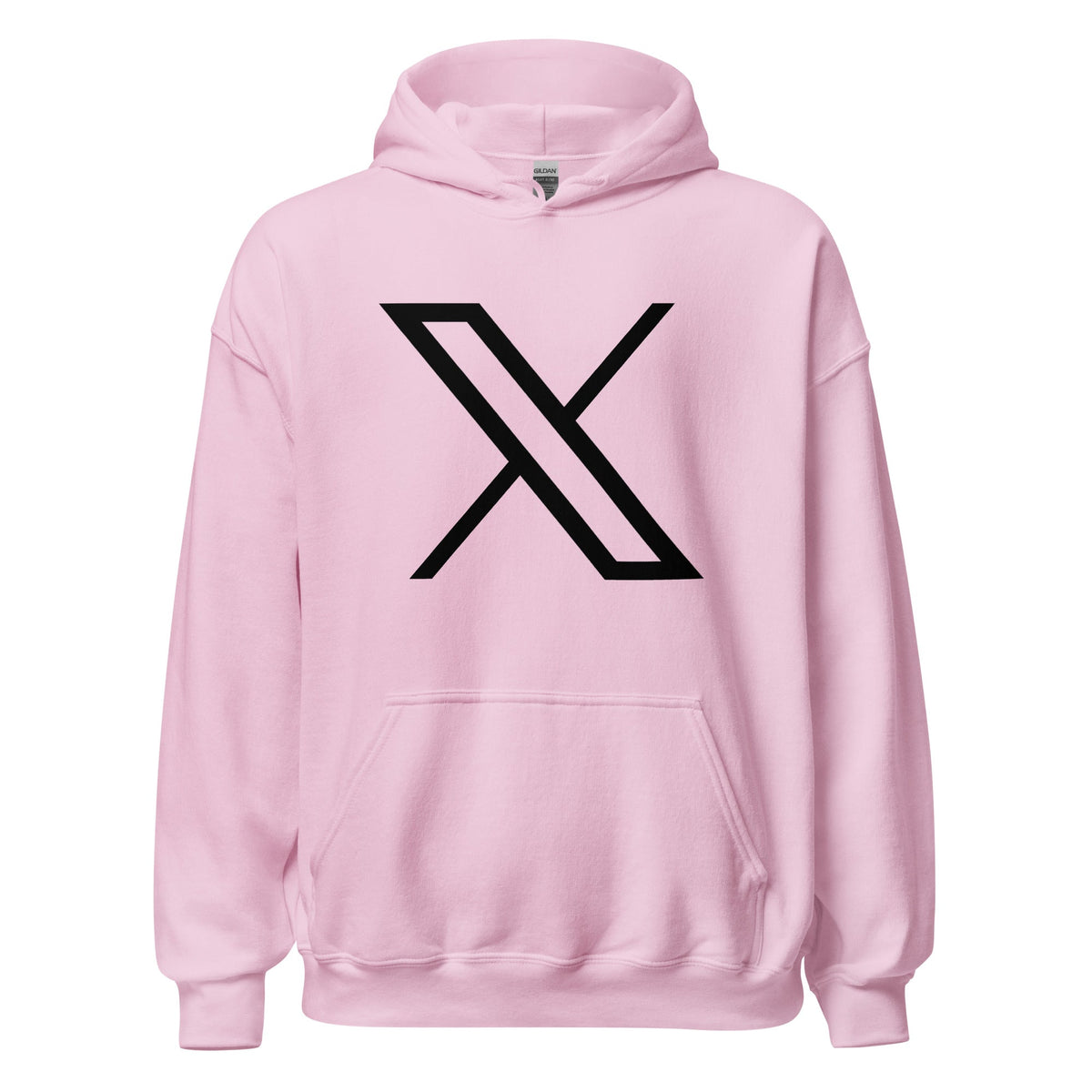 Product mockup photo of the Black Twitter X Logo Hoodie (unisex) Light Pink / M.