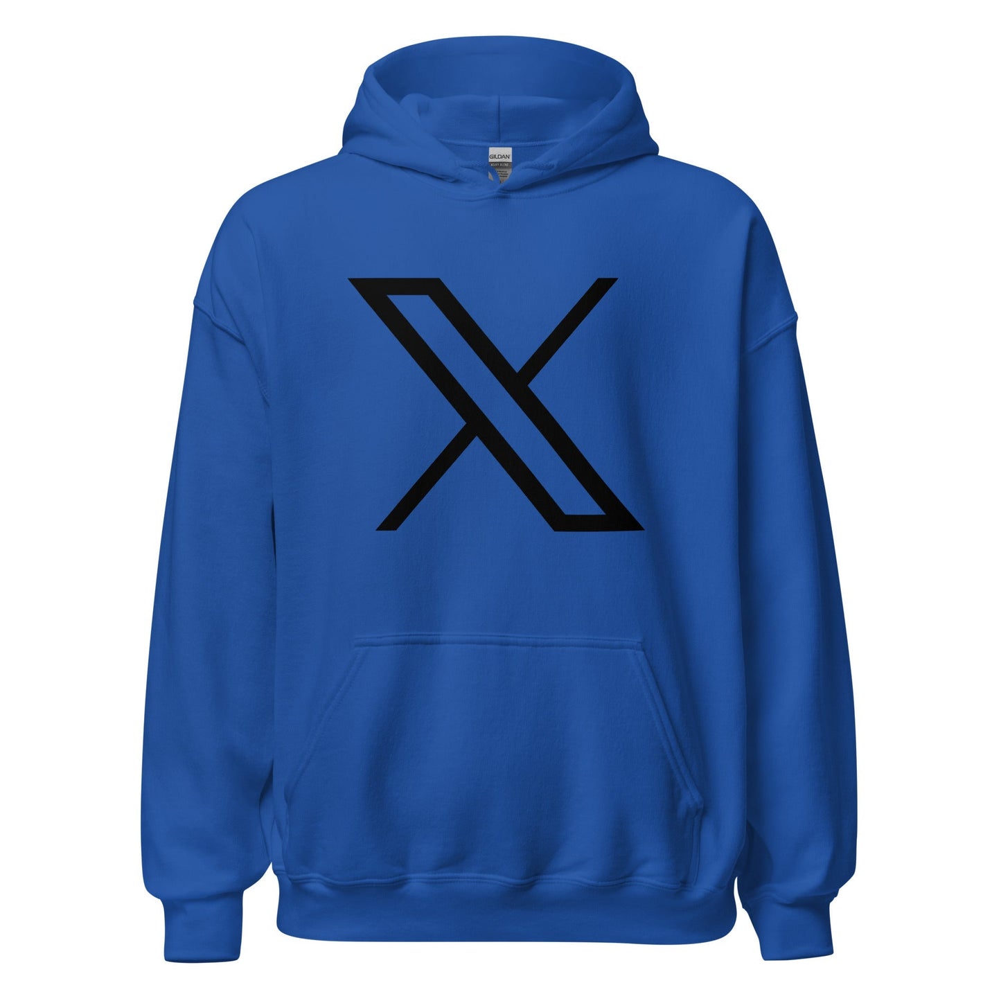 Product mockup photo of the Black Twitter X Logo Hoodie (unisex) Royal / M.