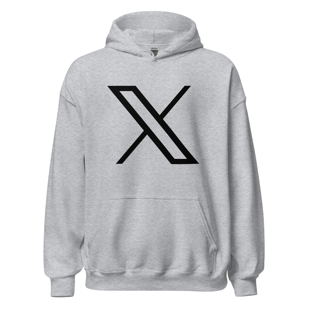 Product mockup photo of the Black Twitter X Logo Hoodie (unisex) Sport Grey / M.