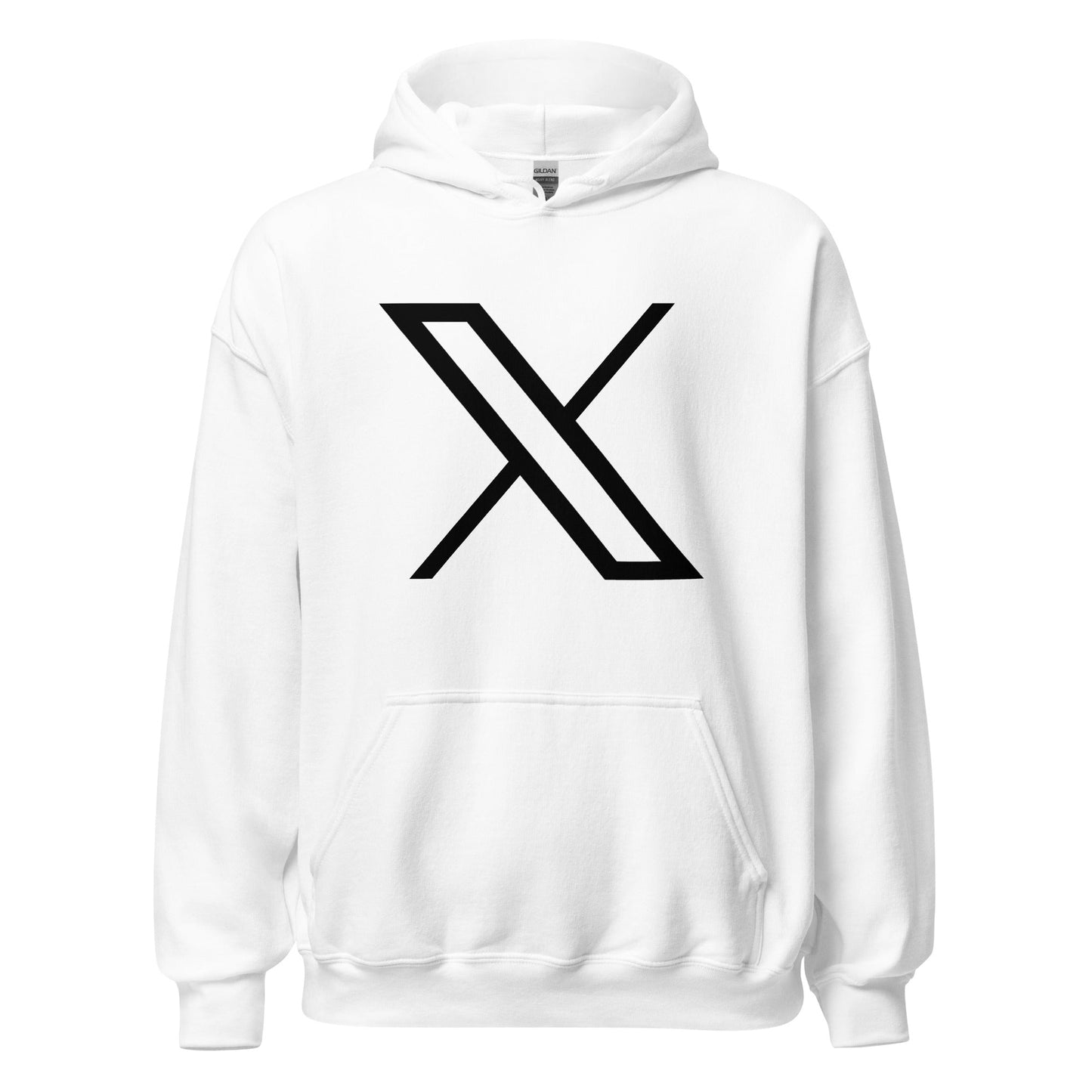 Product mockup photo of the Black Twitter X Logo Hoodie (unisex) White / M.