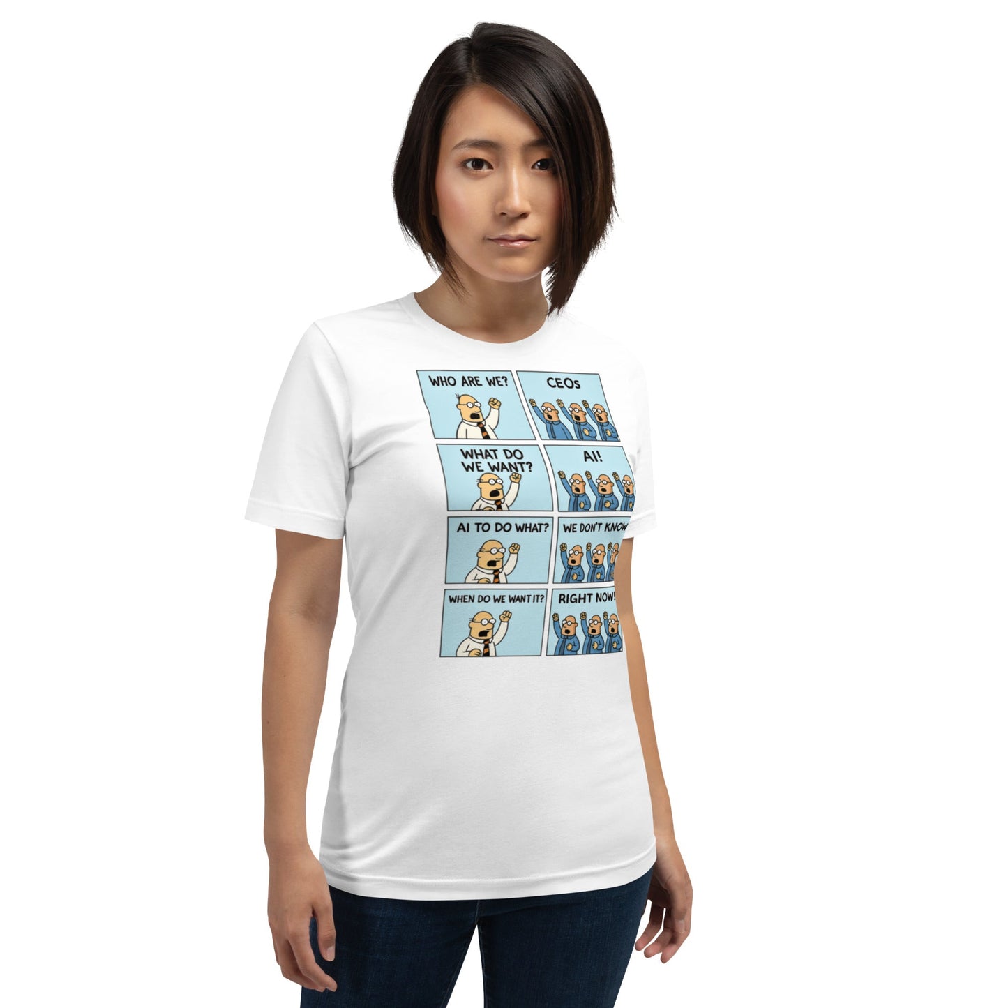 Image of the CEOs Want AI Now T-Shirt (unisex).