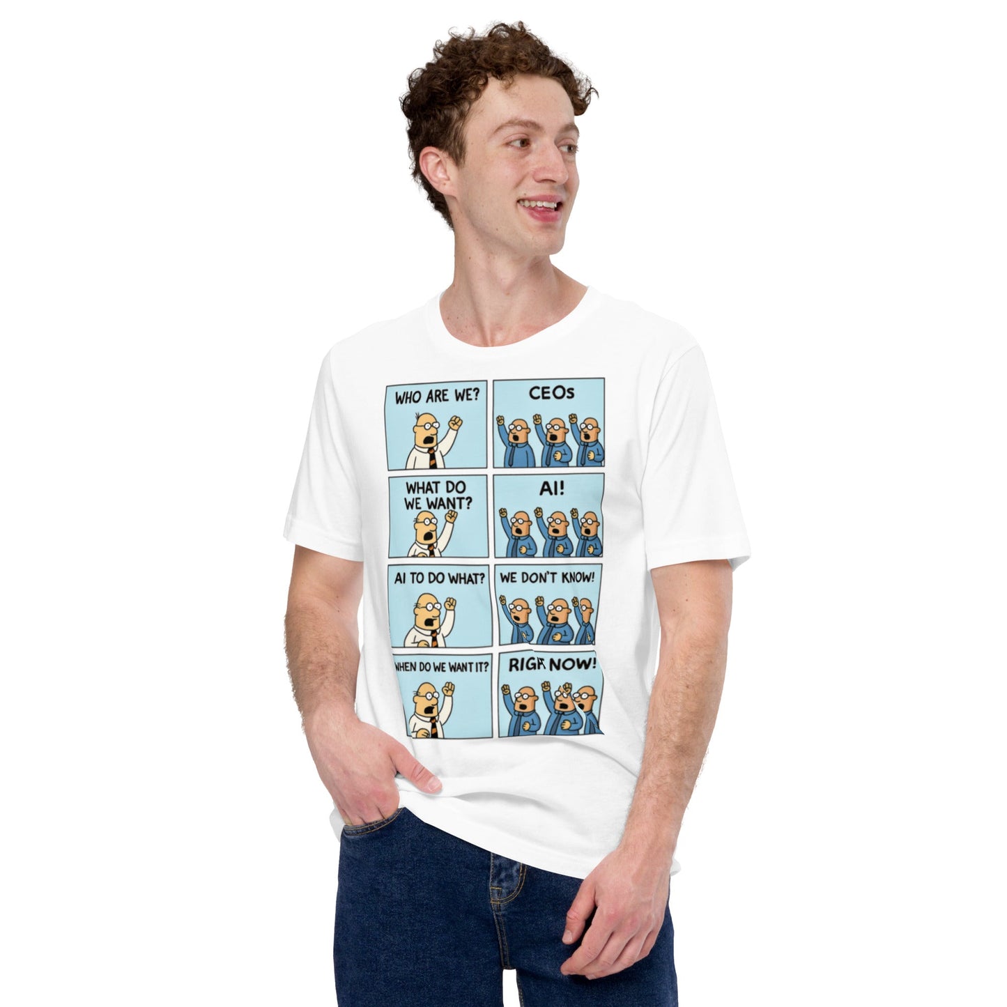 Image of the CEOs Want AI Now T-Shirt (unisex).