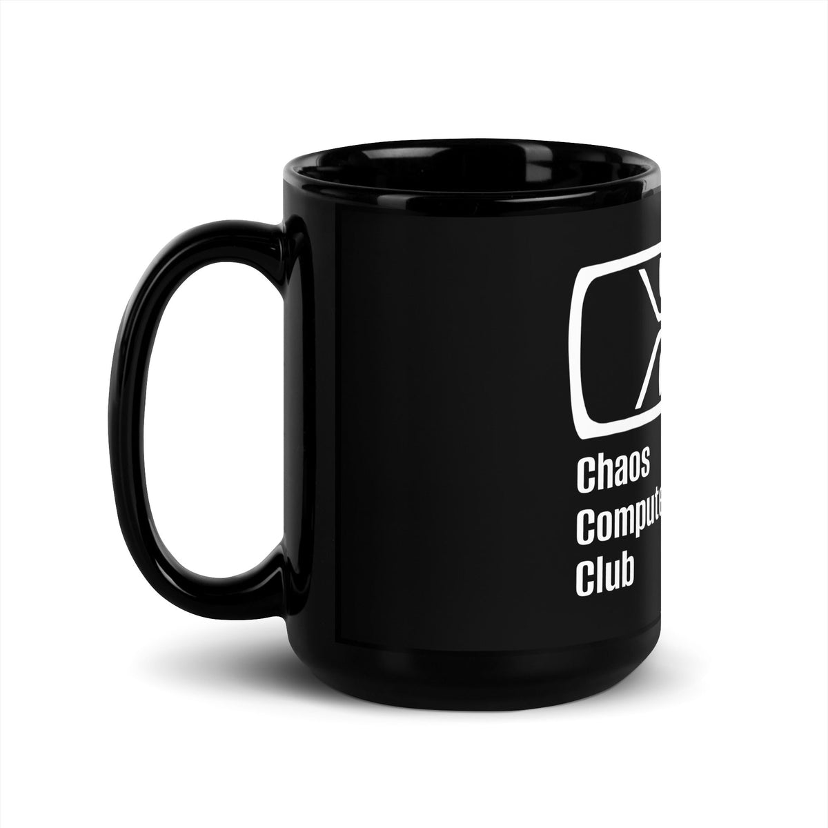 Image of the Chaos Computer Club Black Glossy Mug.