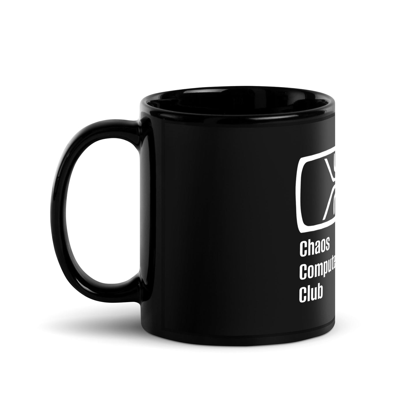 Image of the Chaos Computer Club Black Glossy Mug.