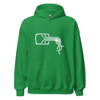Product mockup photo of the Chaos Computer Club Logo Hoodie (unisex) Irish Green / M.
