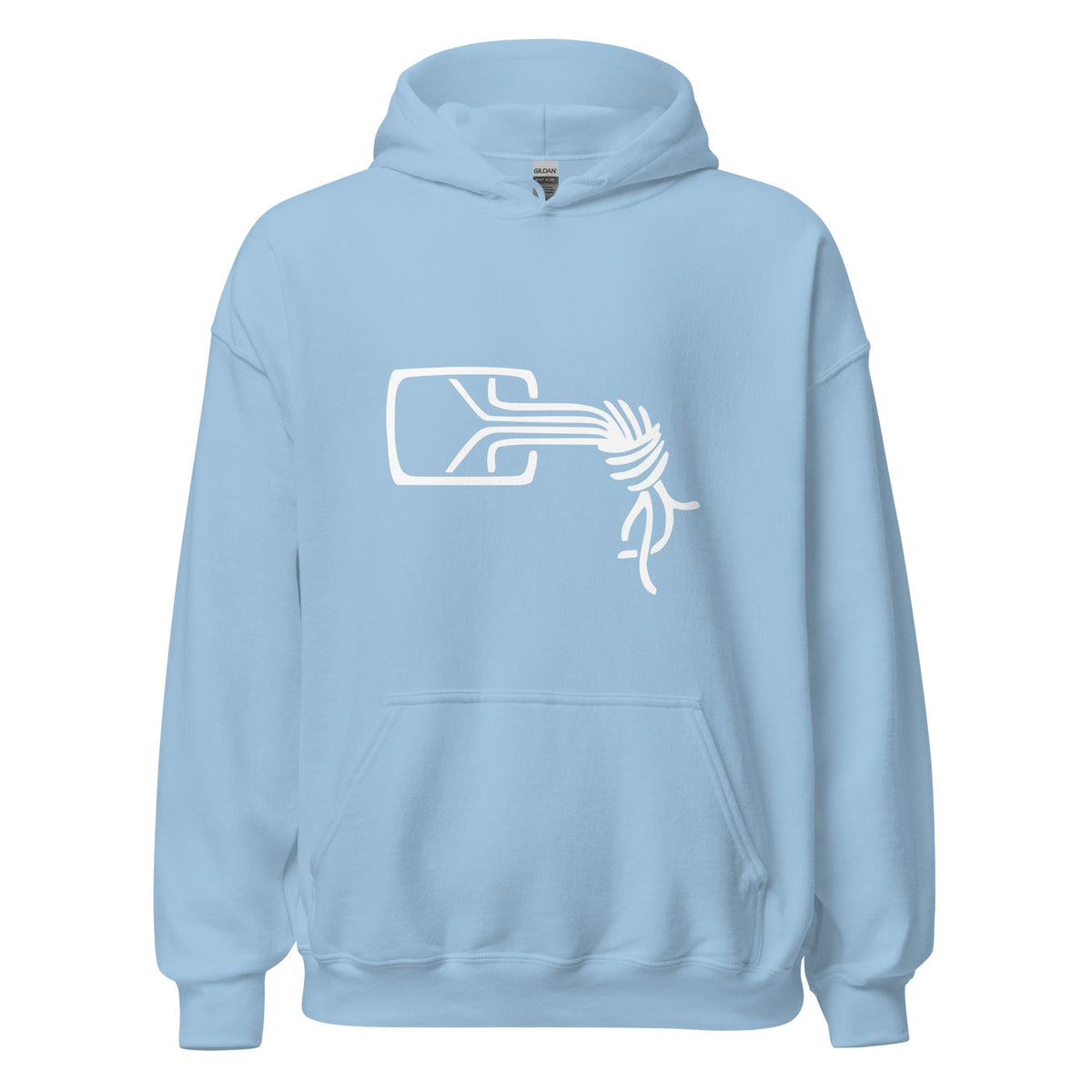 Product mockup photo of the Chaos Computer Club Logo Hoodie (unisex) Light Blue / M.