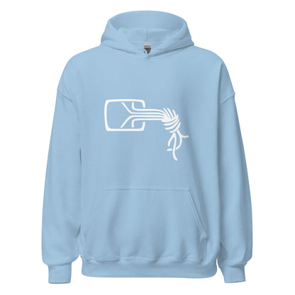 Product mockup photo of the Chaos Computer Club Logo Hoodie (unisex) Light Blue / M.