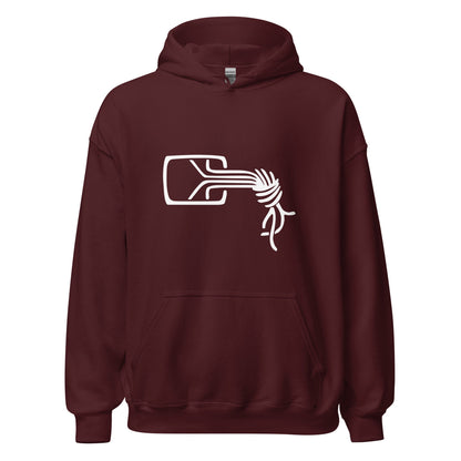 Product mockup photo of the Chaos Computer Club Logo Hoodie (unisex) Maroon / M.