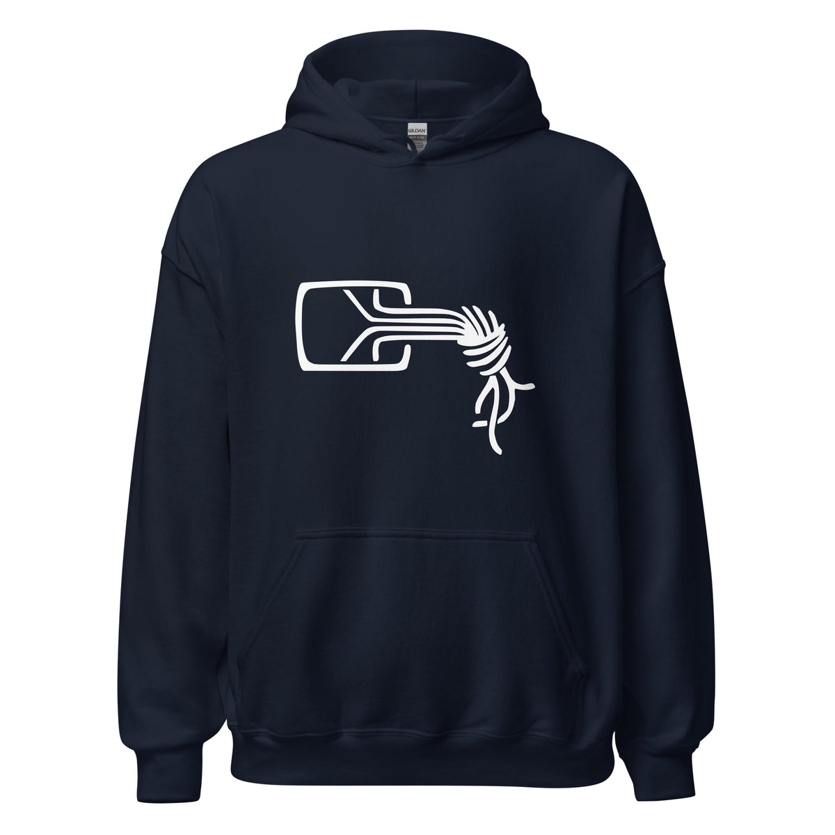 Product mockup photo of the Chaos Computer Club Logo Hoodie (unisex) Navy / M.
