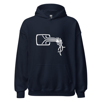 Product mockup photo of the Chaos Computer Club Logo Hoodie (unisex) Navy / M.