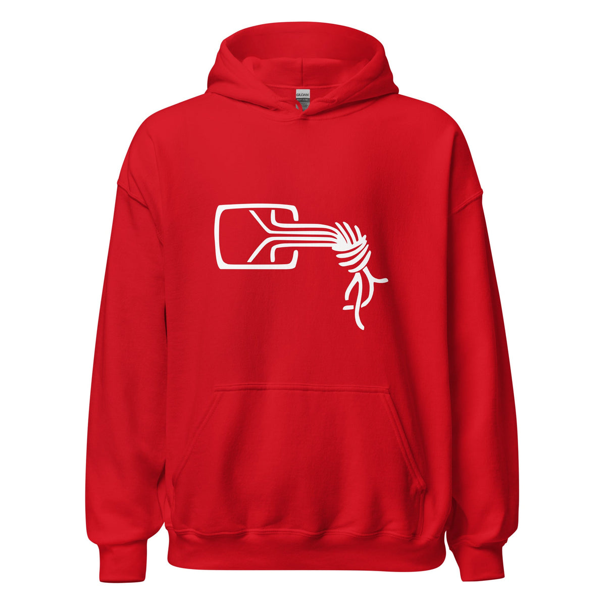 Product mockup photo of the Chaos Computer Club Logo Hoodie (unisex) Red / M.