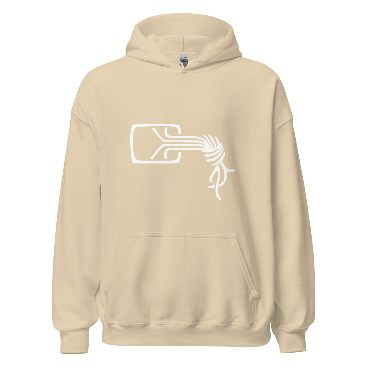 Product mockup photo of the Chaos Computer Club Logo Hoodie (unisex) Sand / M.