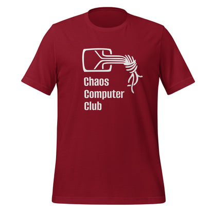 Product mockup photo of the Chaos Computer Club T-Shirt (unisex) Cardinal / M.