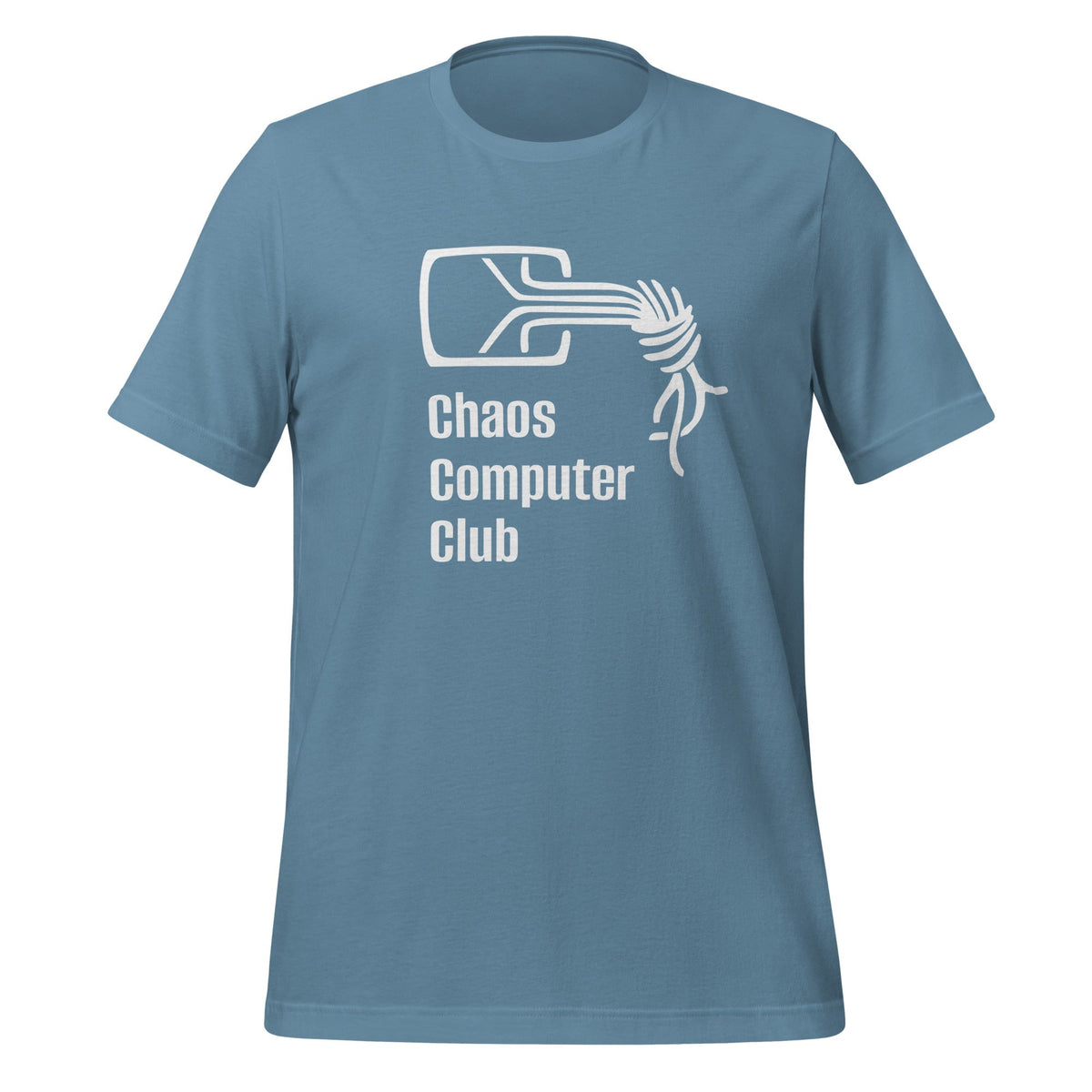 Product mockup photo of the Chaos Computer Club T-Shirt (unisex) Steel Blue / M.