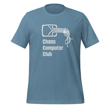 Product mockup photo of the Chaos Computer Club T-Shirt (unisex) Steel Blue / M.