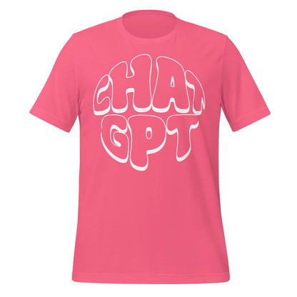 Product mockup photo of the CHAT GPT T Shirt (unisex) Charity Pink / M.